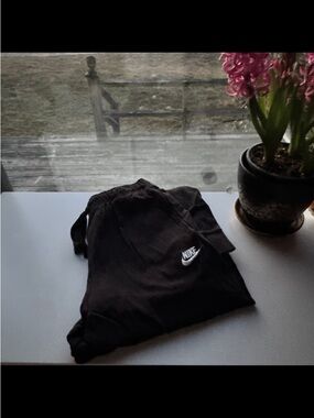 Nike Black Jogger Pants with White Swoosh